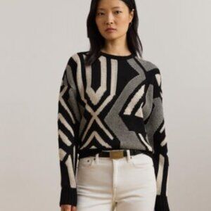 NWT Lauren Ralph Lauren black and white sweater size XXL